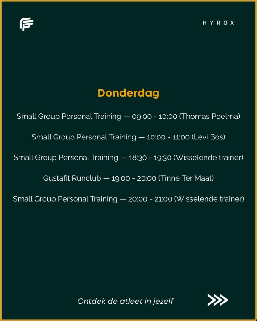 gustafit lessen donderdag